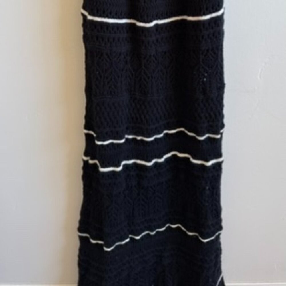Abercrombie & Fitch Crochet-Style Maxi Dress XXSP | Black And White - Picture 2 of 4